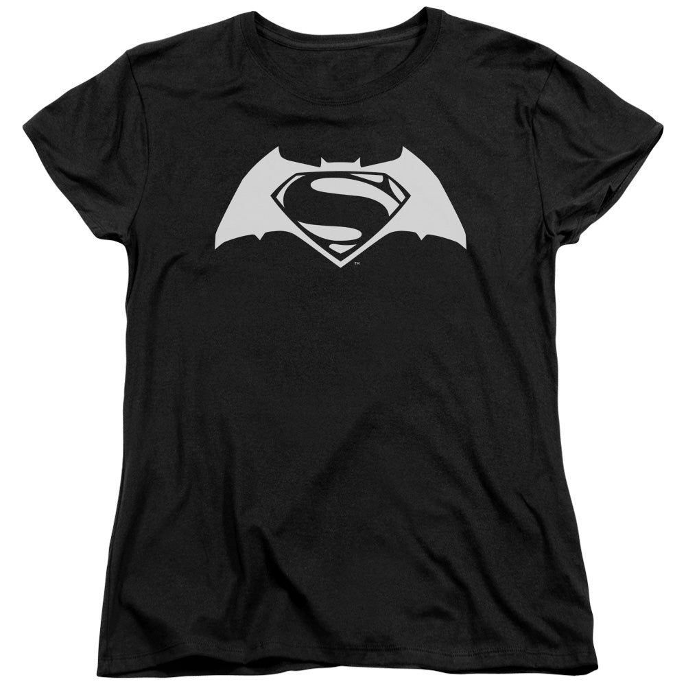 Batman v Superman Simple Logo Womens T-Shirt