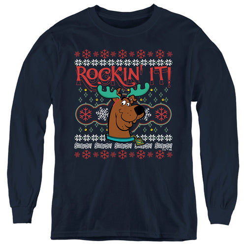 Scooby-Doo Rockin' It Ugly Christmas Youth Long Sleeve T-Shirt