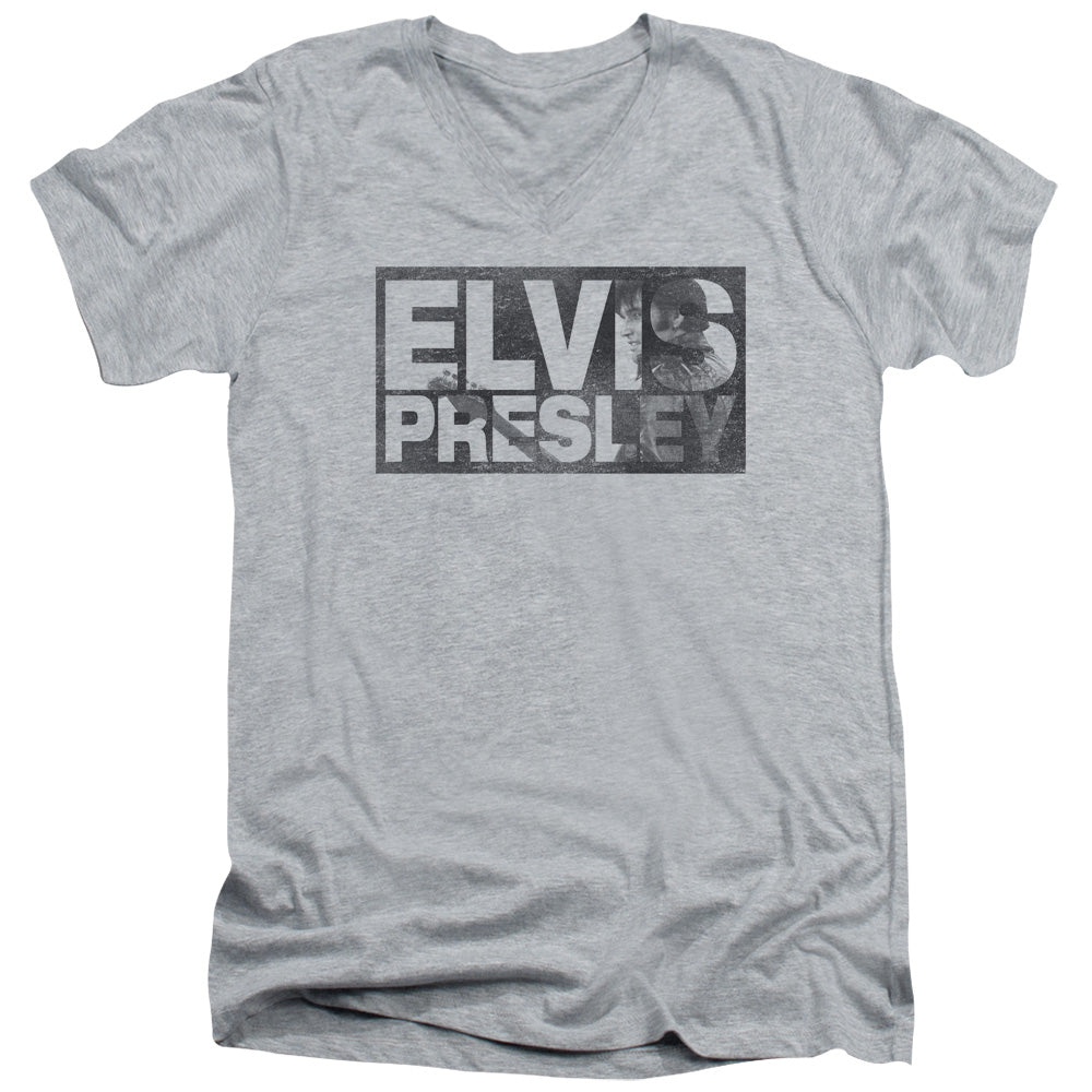 Elvis Presley Block Letters V-Neck T-Shirt