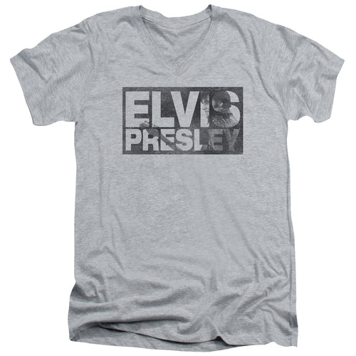 Elvis Presley Block Letters V-Neck T-Shirt