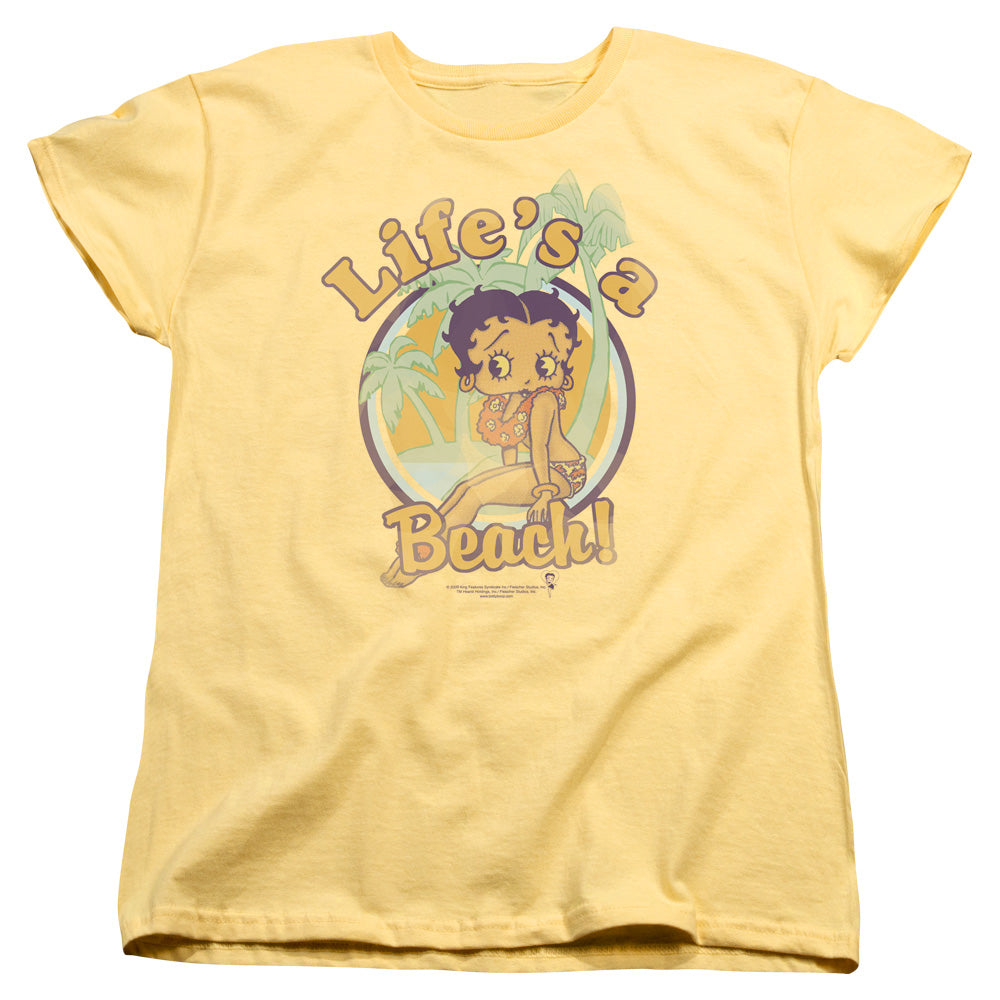 Betty Boop Lifes a Beach Womens T-Shirt