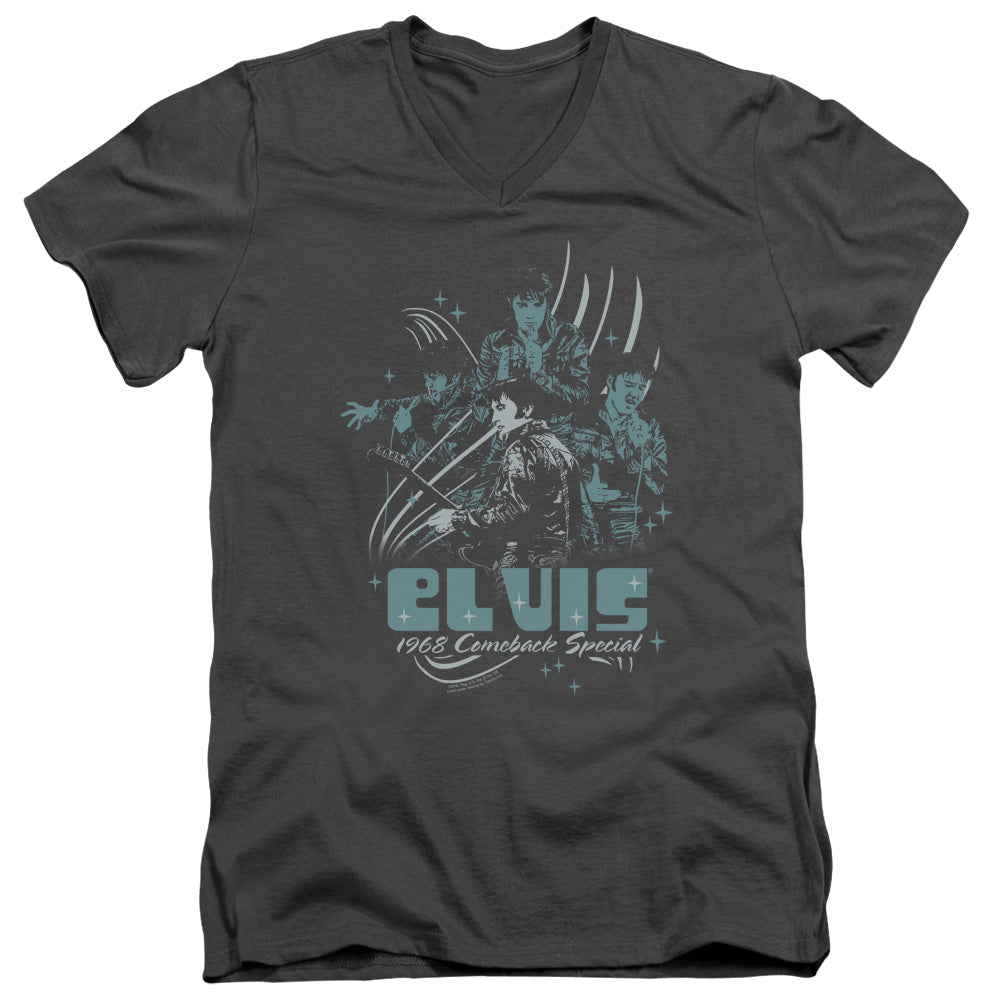 Elvis Presley 68 Leather V-Neck T-Shirt