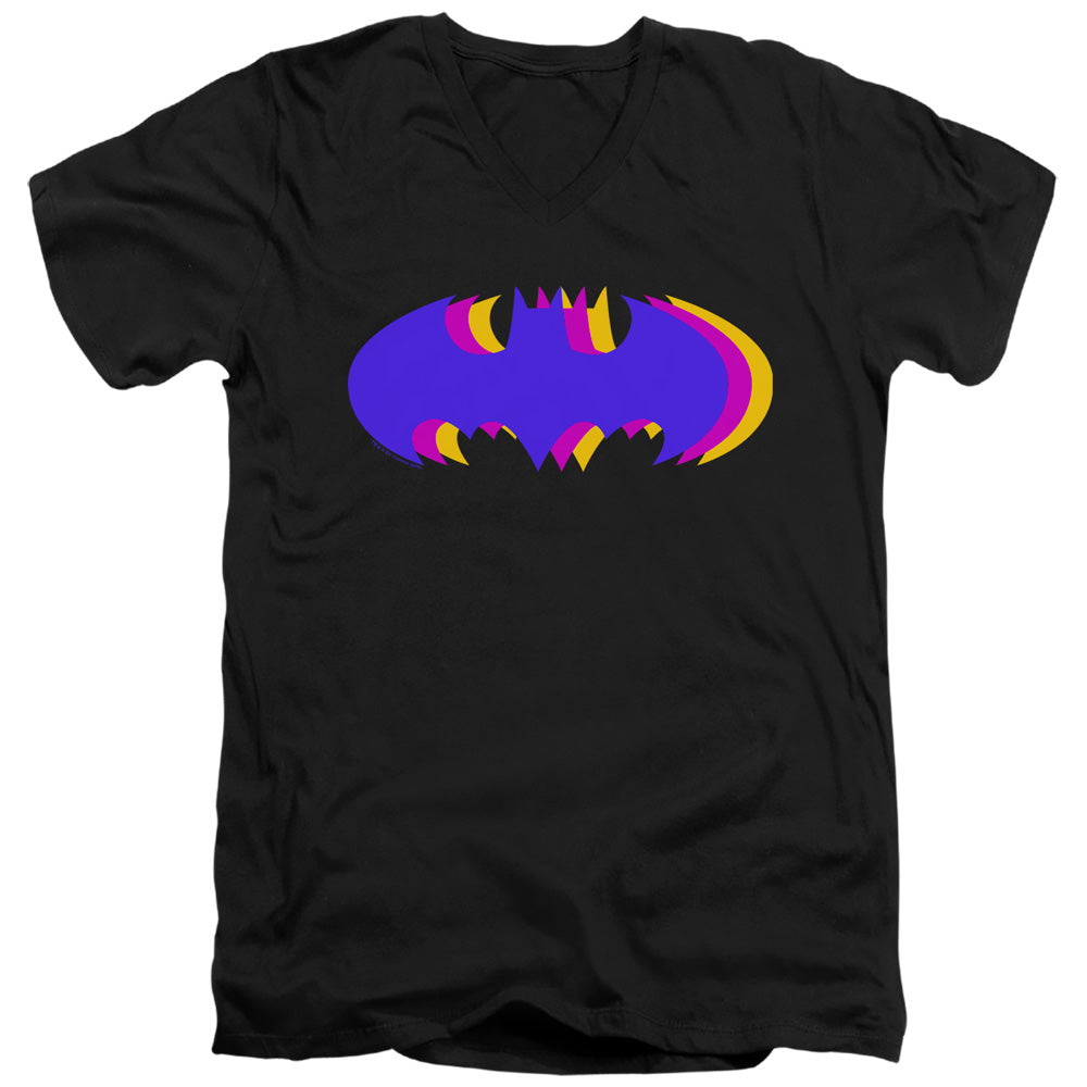Batman Tri Colored Symbol V-Neck T-Shirt