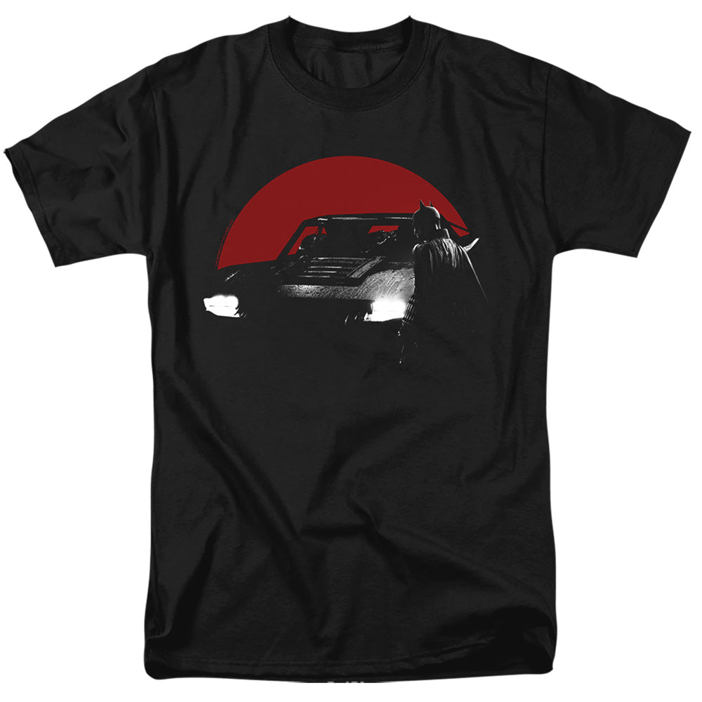 The Batman Red Moon and Batmobile T-Shirt