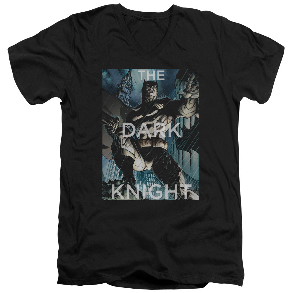 Batman Fighting The Storm V-Neck T-Shirt