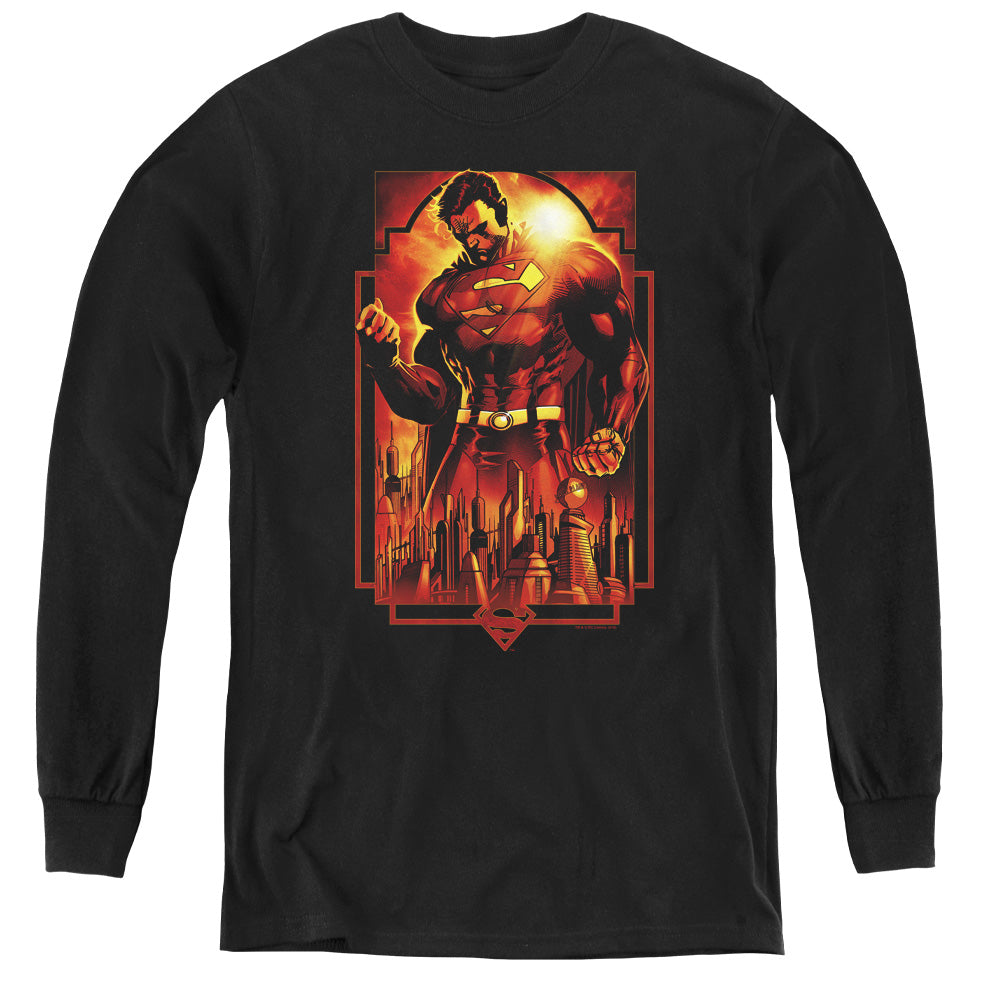 Superman Metropolis Deco Youth Long Sleeve T-Shirt