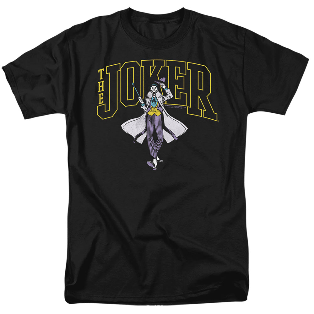 The Batman Joker Varsity on Black T-Shirt
