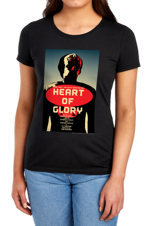 Star Trek Heart of Glory Black Womens T-Shirt