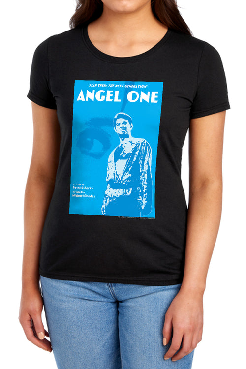 Star Trek Angel One Black Womens T-Shirt