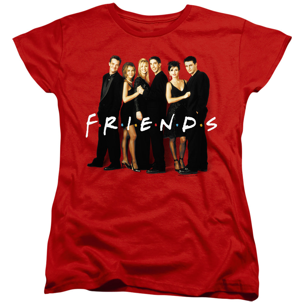 Friends Cast In Black Womens T-Shirt