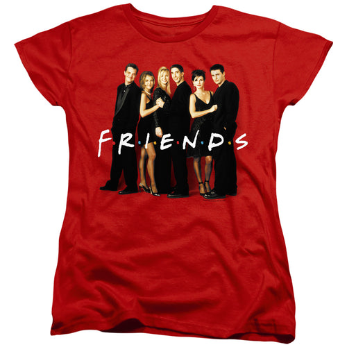 Friends Cast In Black Womens T-Shirt