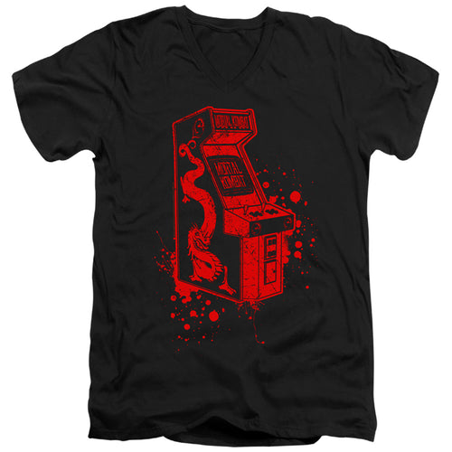 Mortal Kombat Klassic Arcade Cabinet V-Neck T-Shirt