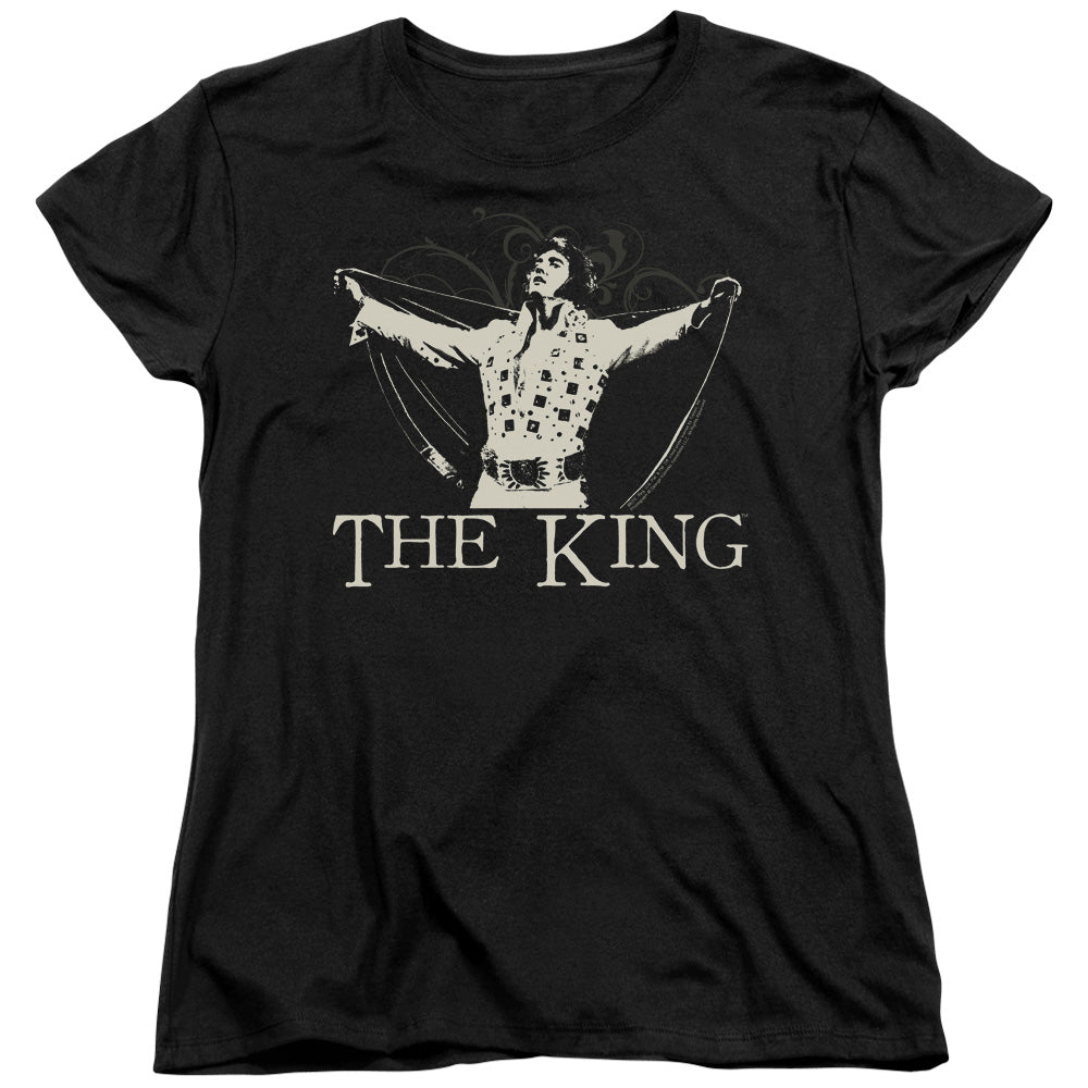 Elvis Presley Ornate King Womens T-Shirt