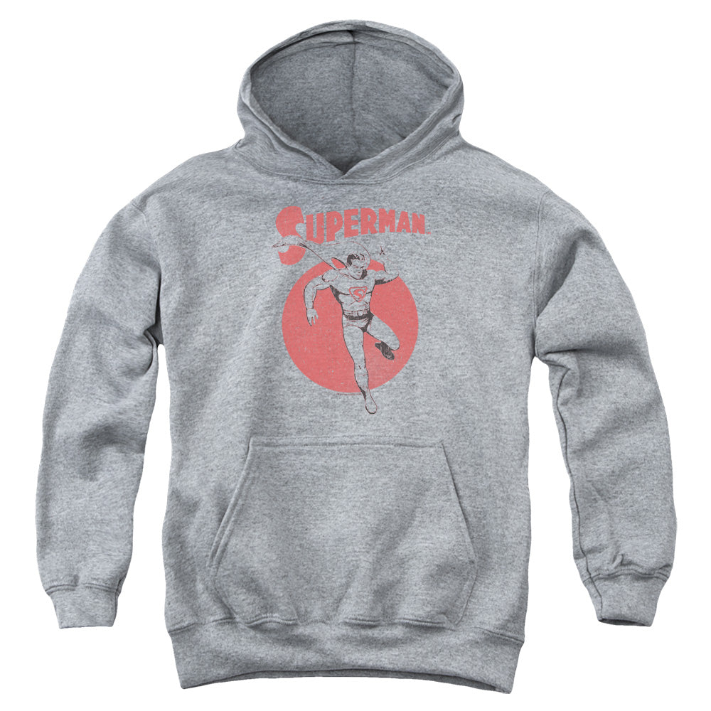 Superman Vintage Sphere Athletic Heather Youth Hoodie