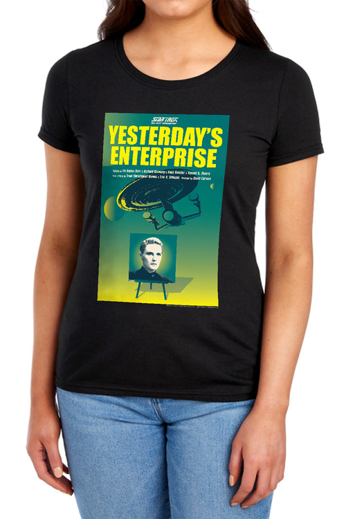 Star Trek Yesterday's Enterprise Black Womens T-Shirt