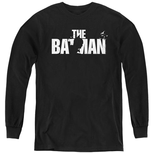 The Batman Silhouette Title Youth Long Sleeve T-Shirt