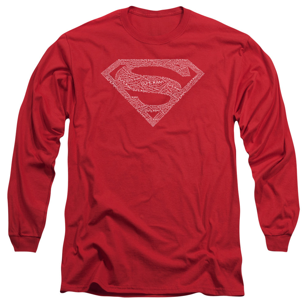 Superman Type Shield Long Sleeve T-Shirt