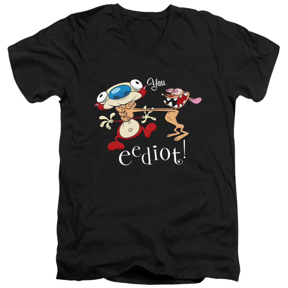 Ren and Stimpy You Eediot V-Neck T-Shirt