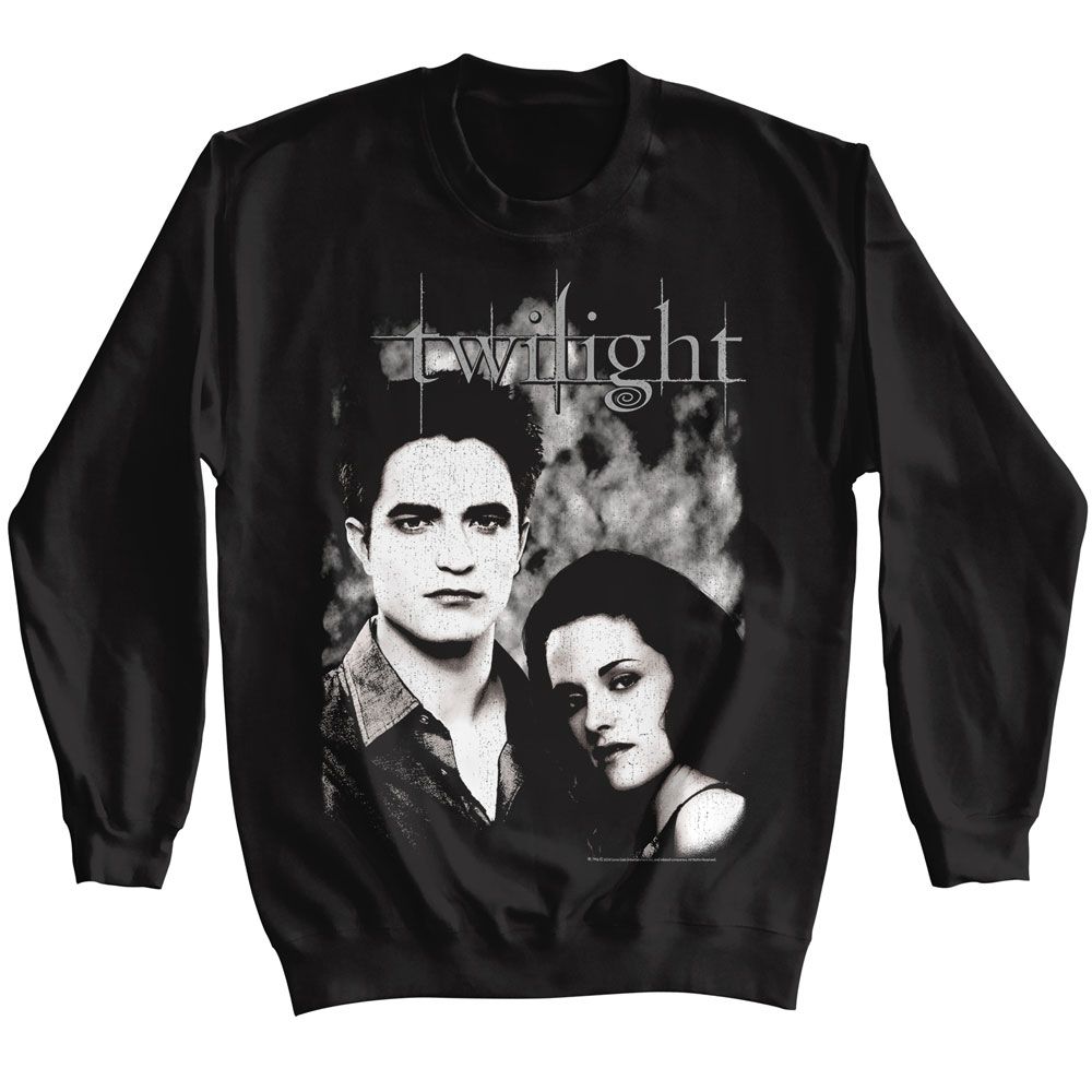 Black Twilight sweatshirt featuring Twilight Edward and Bella Portrait design