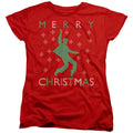 Elvis Presley Dancing Ugly Christmas Womens T-Shirt