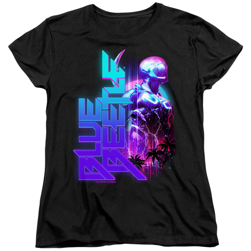 Blue Beetle Lightning Womens T-Shirt