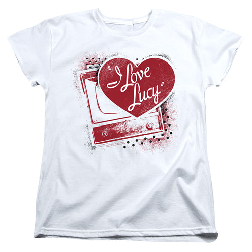 I Love Lucy Spray Paint Heart Womens T-Shirt