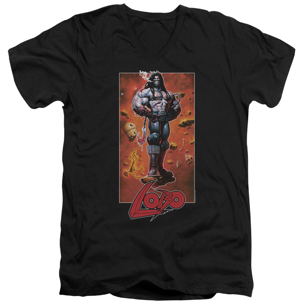 Justice League Lobo Pose V-Neck T-Shirt