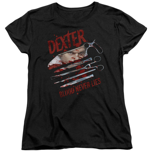 Dexter Blood Never Lies Womens T-Shirt