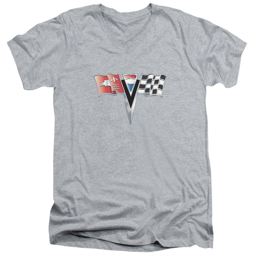 Chevy 2ND Gen Vette Nose Emblem V-Neck T-Shirt