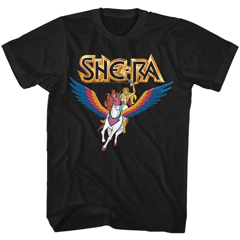 She-Ra and Swift Wind Masters of the Universe t-shirt in black