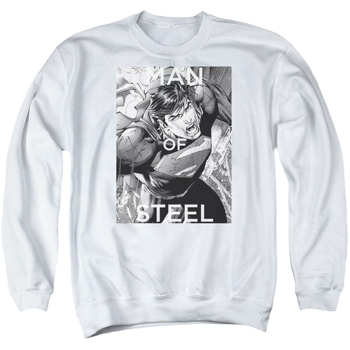 Superman Flight of Steel White Crewneck Sweatshirt