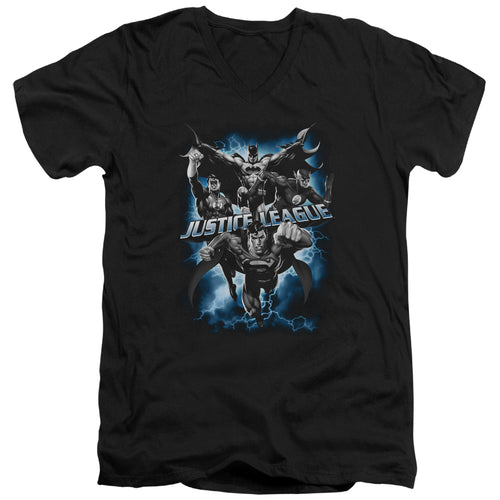 Justice League Justice Storm V-Neck T-Shirt