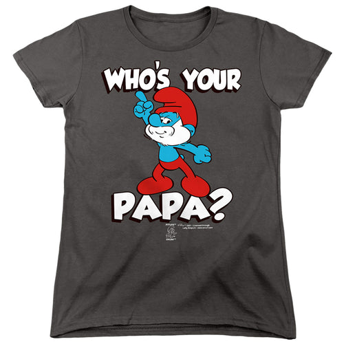 The Smurfs Who's Your Papa? Womens T-Shirt