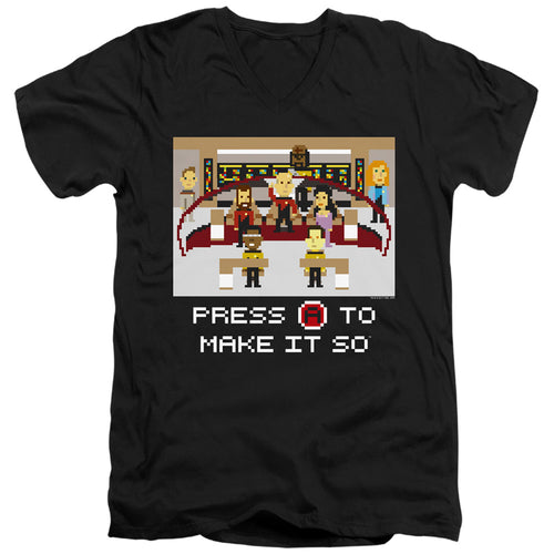 Star Trek Make It So Pixel V-Neck T-Shirt