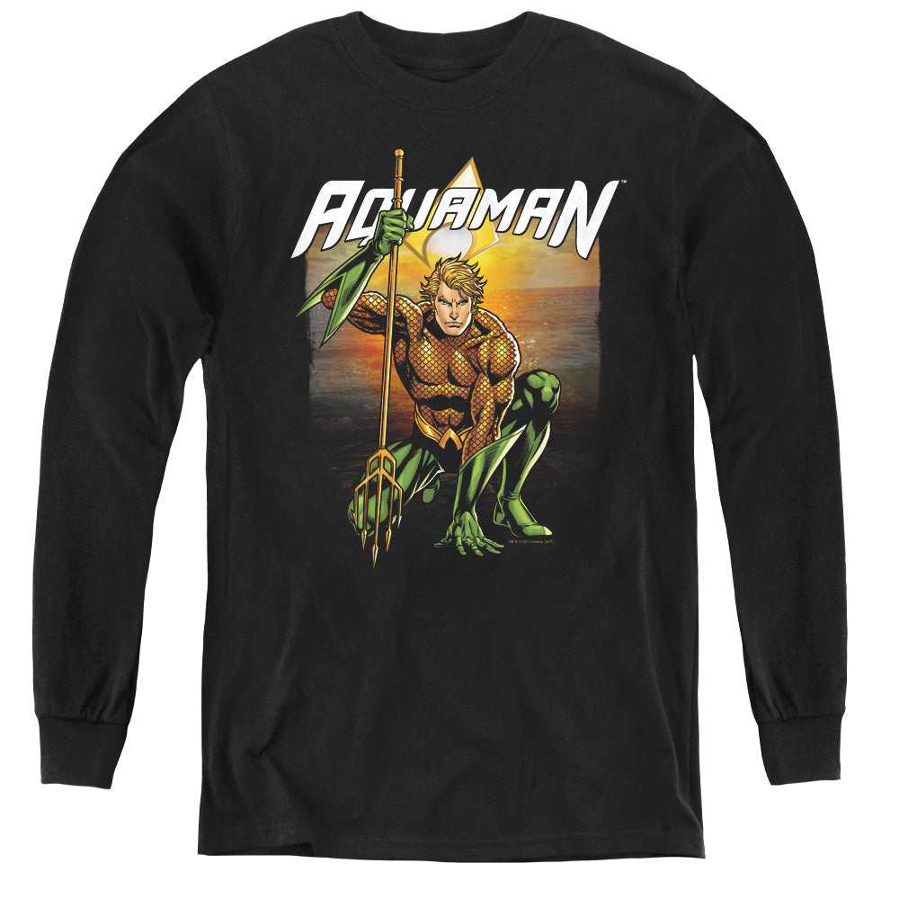 Justice League Beach Sunset Youth Long Sleeve T-Shirt