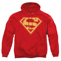 Superman Red & Gold Shield Red Pullover Hoodie