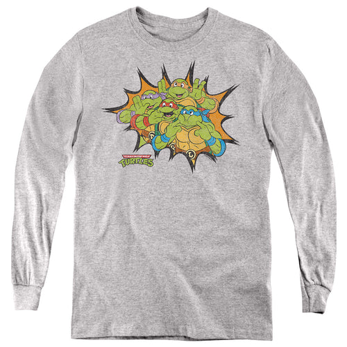 Teenage Mutant Ninja Turtles Funny Face Turtles Youth Long Sleeve T-Shirt