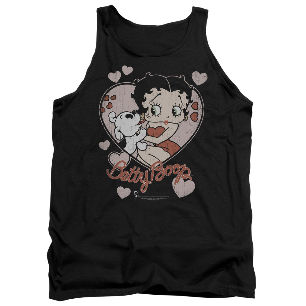 Betty Boop Classic Kiss Faded Heart Tank Top