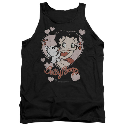 Betty Boop Classic Kiss Faded Heart Tank Top
