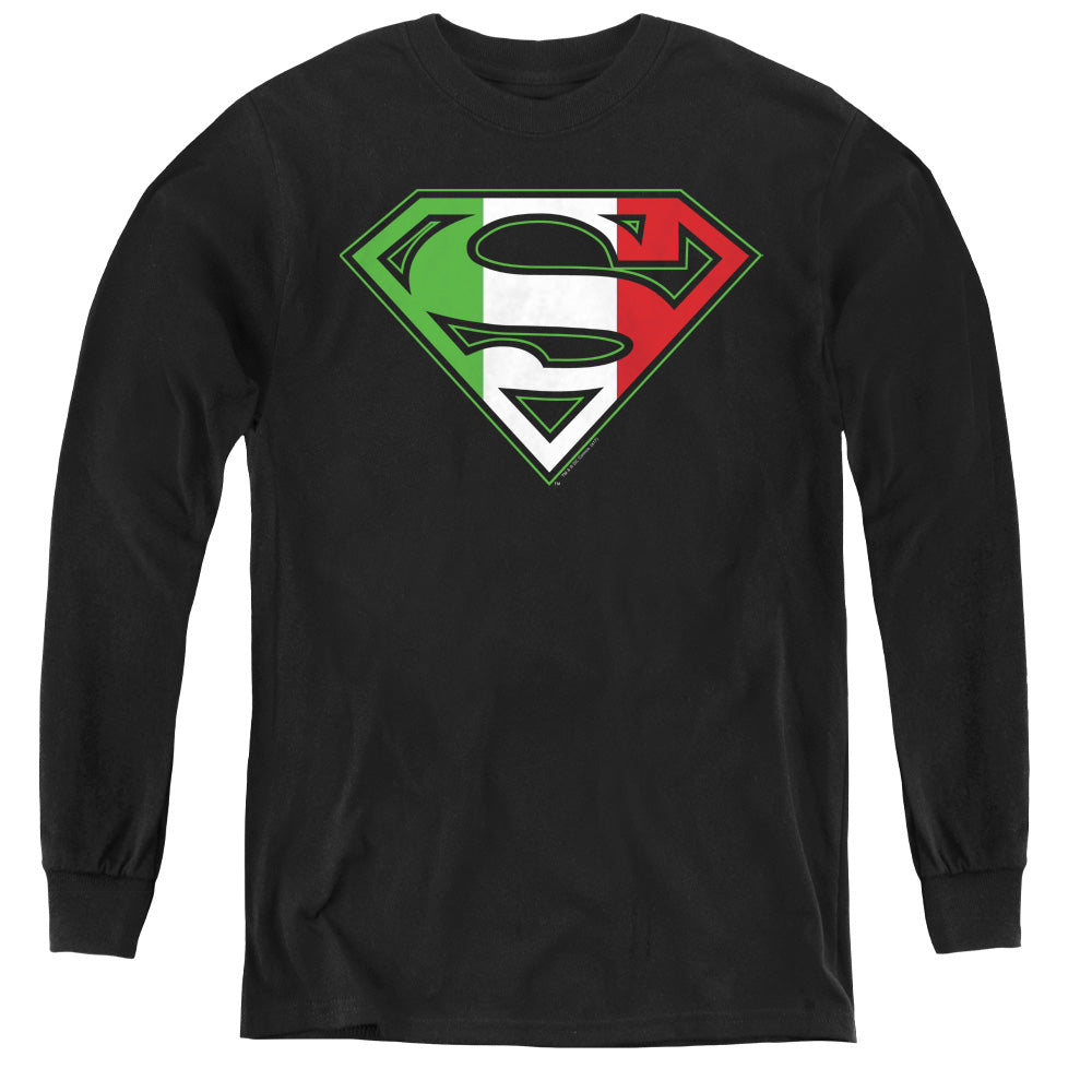 Superman Italian Shield Youth Long Sleeve T-Shirt