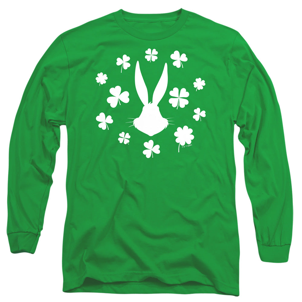 Looney Tunes Bugs Bunny St. Patrick'S Clover Silhouette Long Sleeve T-Shirt
