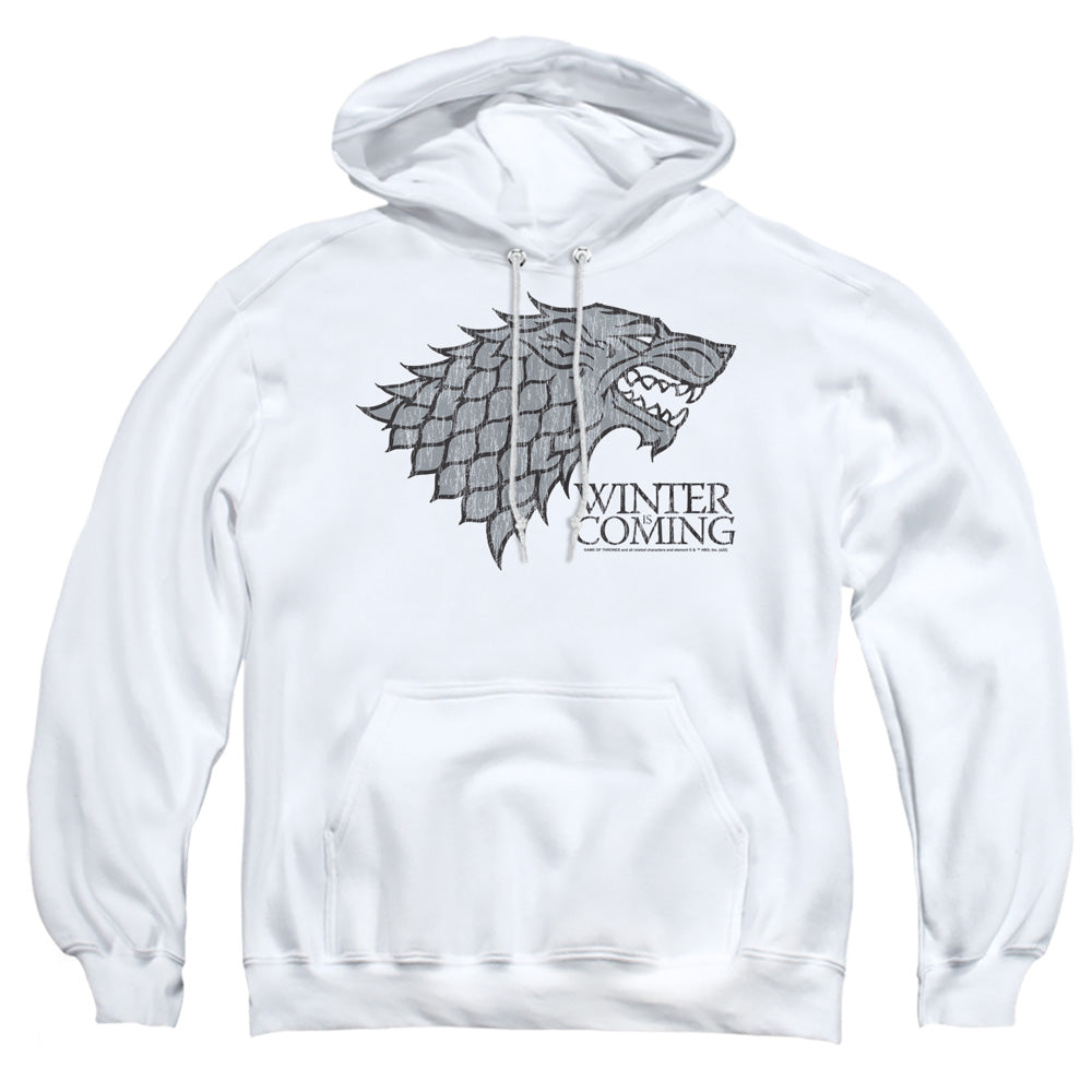 Game of Thrones Startk Winter Is Coming On White Pullover Hoodie