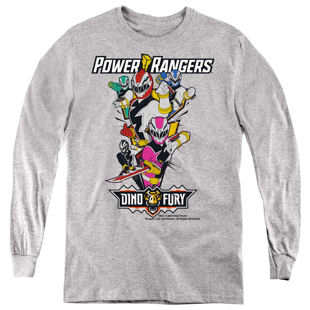 Power Rangers: Dino Fury Group Action Youth Long Sleeve T-Shirt