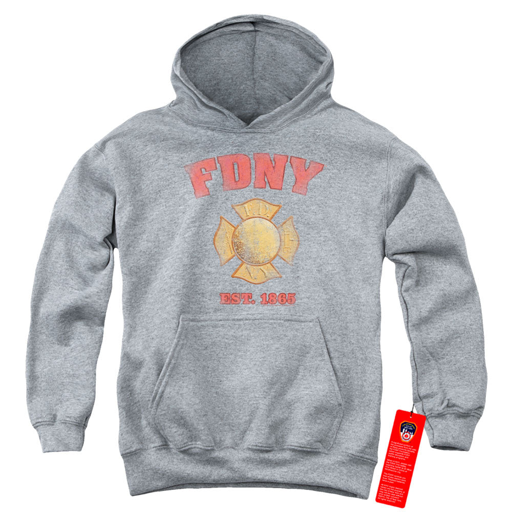 New York City Fdny Vintage Badge Youth Hoodie