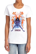 Samurai Jack Versus Evil White Womens T-Shirt