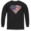 Superman All American Shield Black Youth Long Sleeve T-Shirt