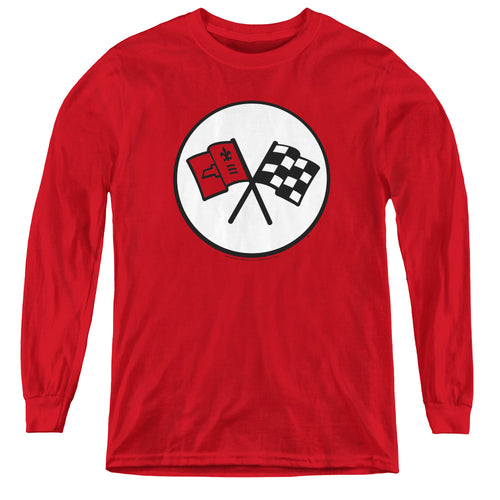 Chevy 2ND Gen Vette Logo Youth Long Sleeve T-Shirt