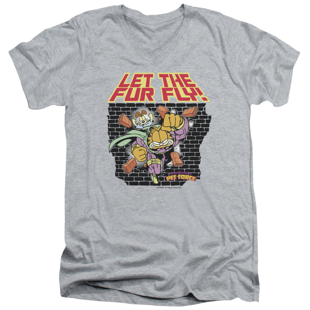 Garfield Let The Fur Fly V-Neck T-Shirt