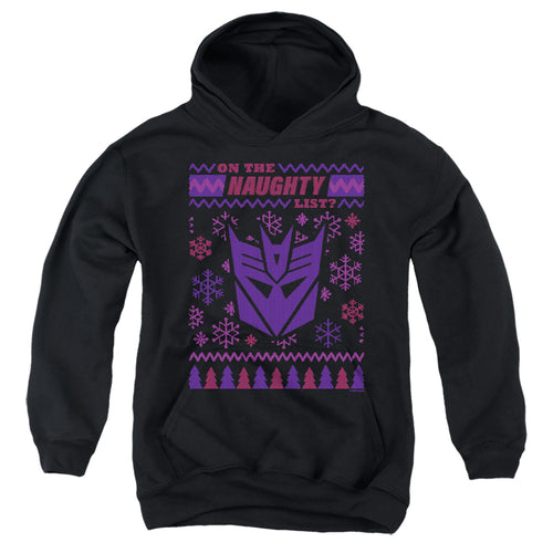 Transformers Decepticon Naughty List Ugly Christmas Youth Hoodie