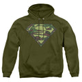 Superman Camo Logo Military Green Pullover Hoodie